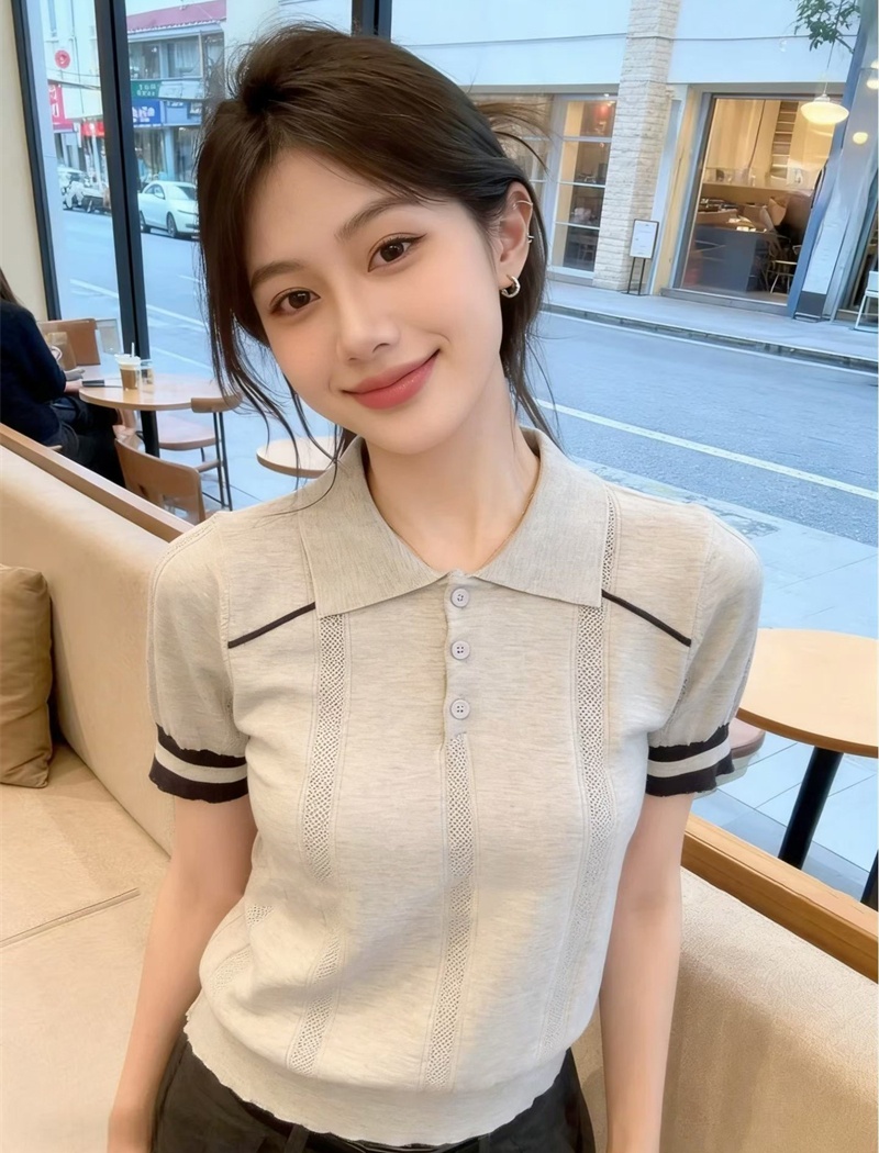 Fashion tender all-match sweater mixed colors soft small shirt