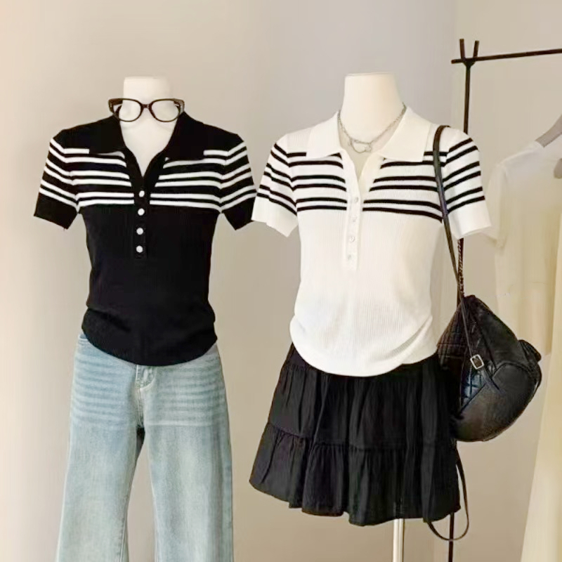 White short sleeve tops niche T-shirt for women