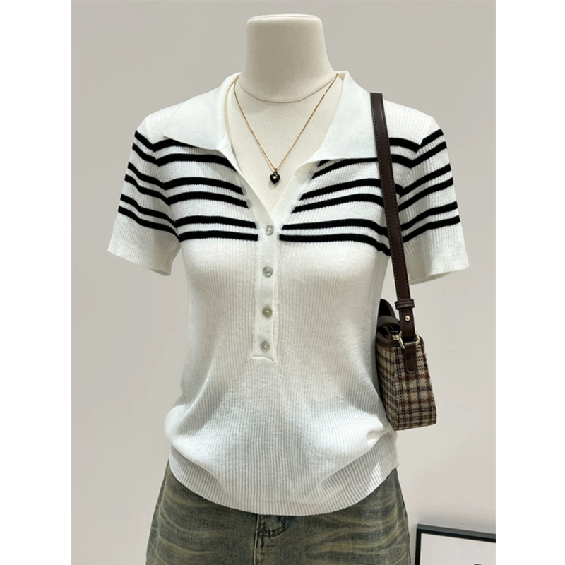 White short sleeve tops niche T-shirt for women