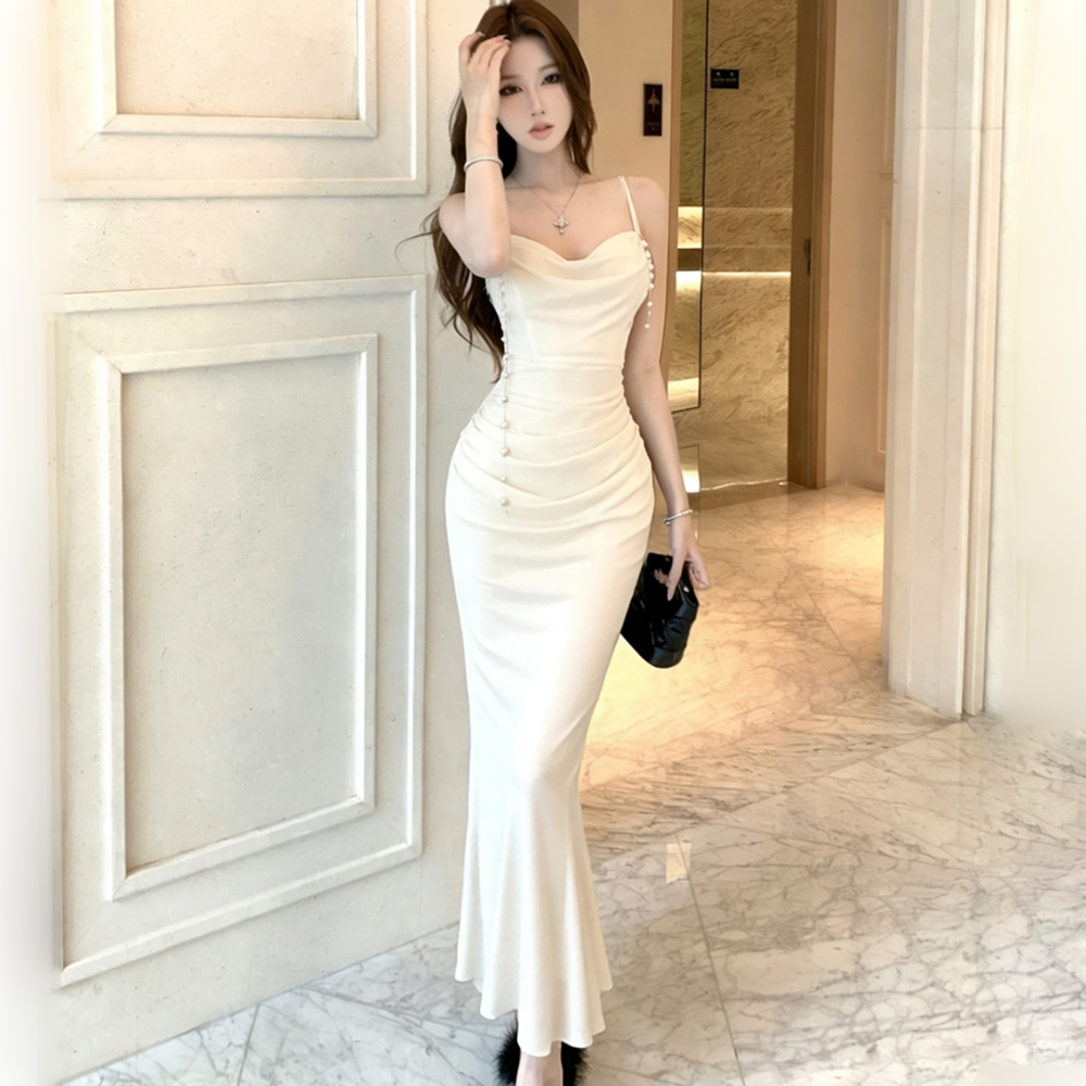 Slim sling dress chiffon evening dress for women