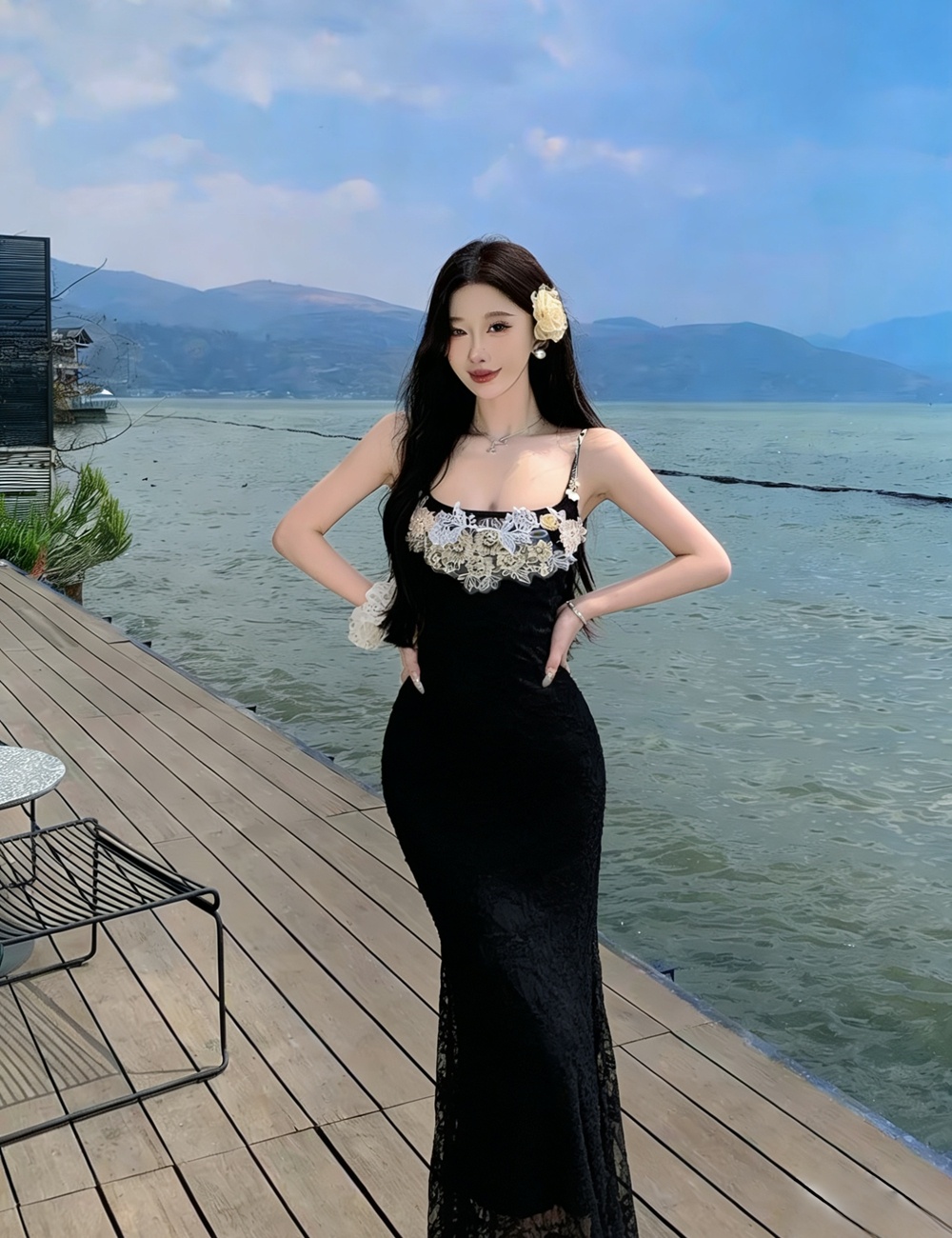 Gauze package hip dress enticement long dress for women