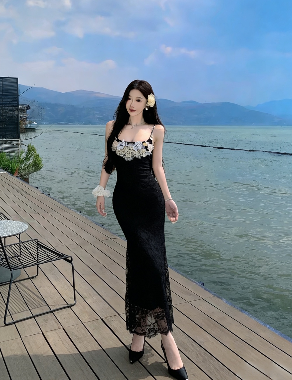 Gauze package hip dress enticement long dress for women