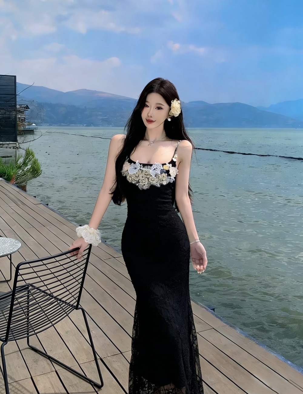 Gauze package hip dress enticement long dress for women