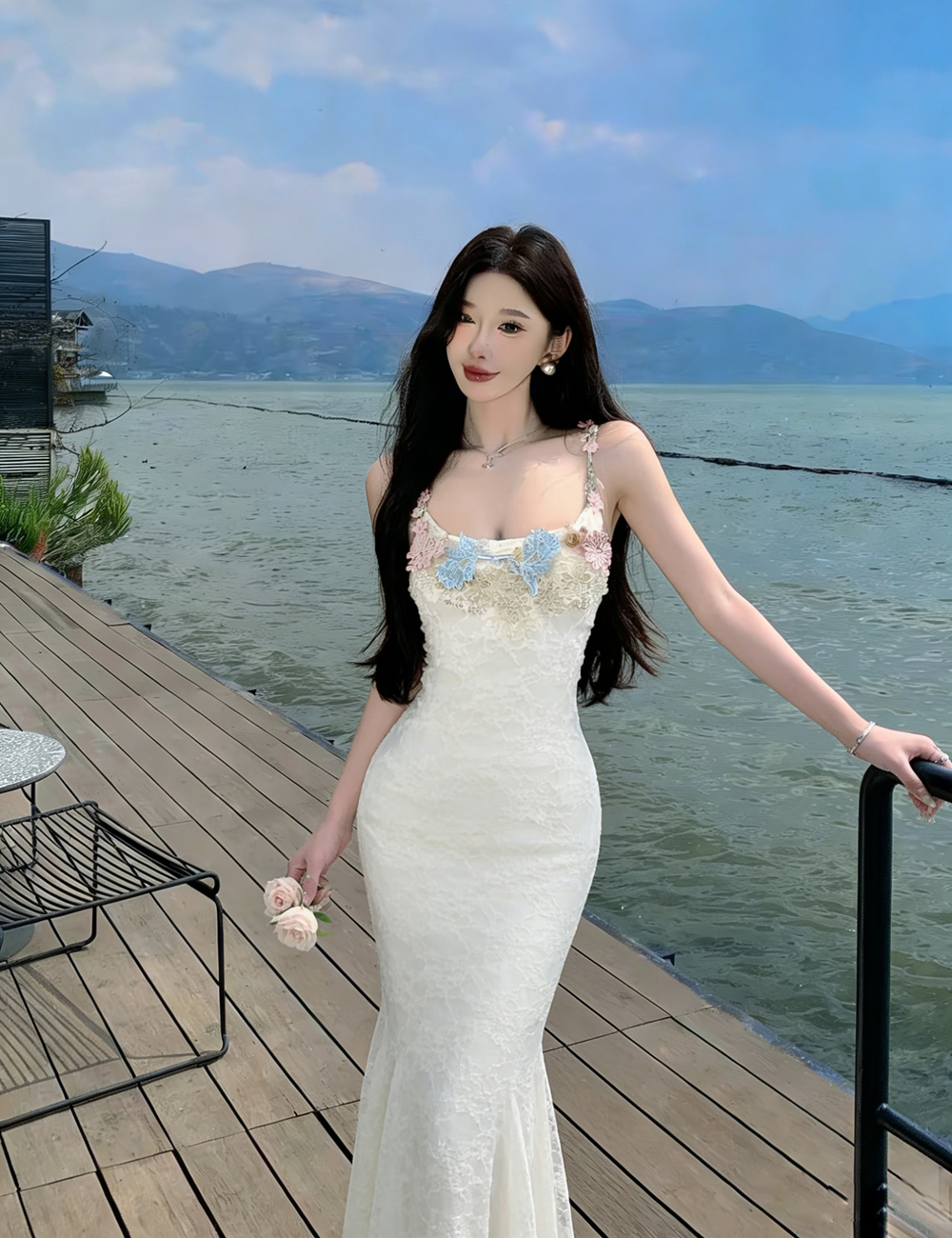 Gauze package hip dress enticement long dress for women