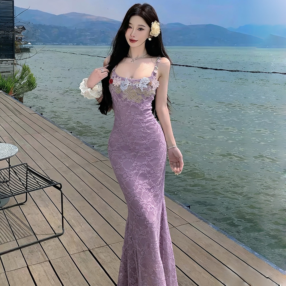 Gauze package hip dress enticement long dress for women