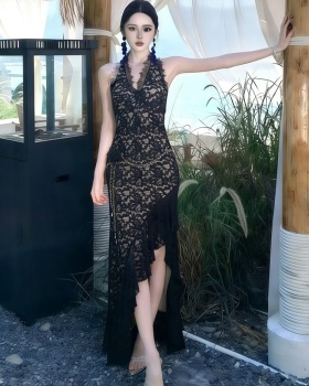 Slim spicegirl long dress lace dress for women