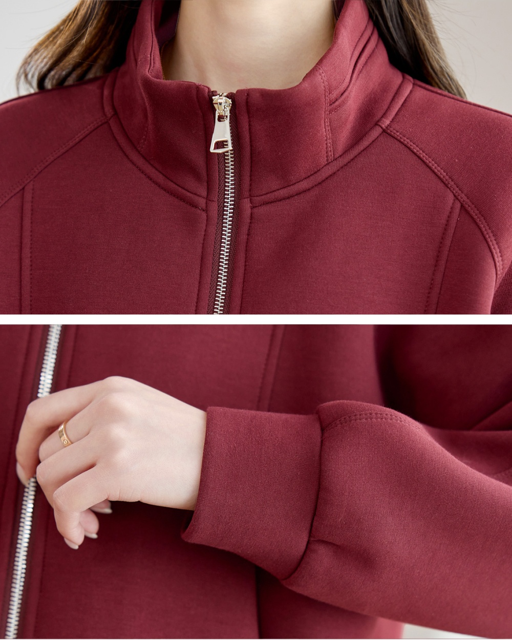 Cstand collar hoodie Casual tops for women