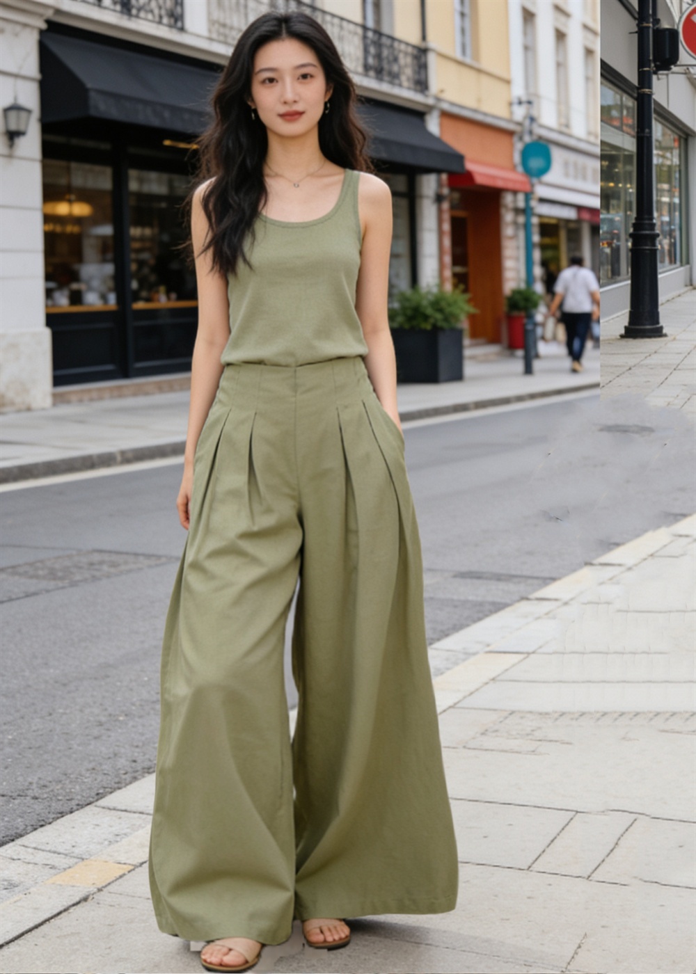 Sports drape casual pants lazy loose wide leg pants for women