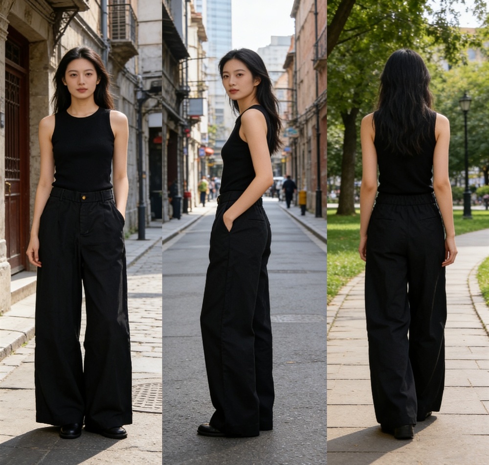 Small fellow slim Casual summer wide leg pants