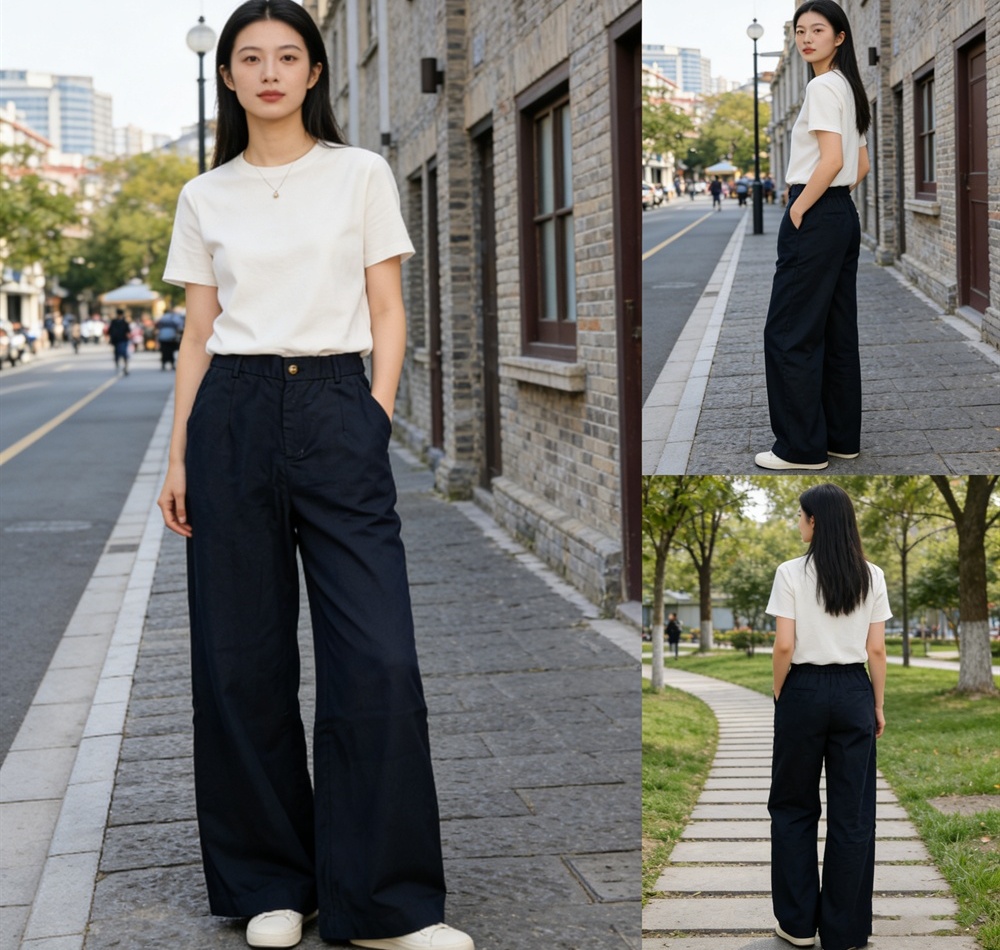 Small fellow slim Casual summer wide leg pants