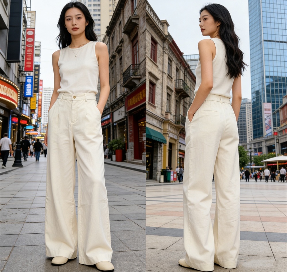 Small fellow slim Casual summer wide leg pants