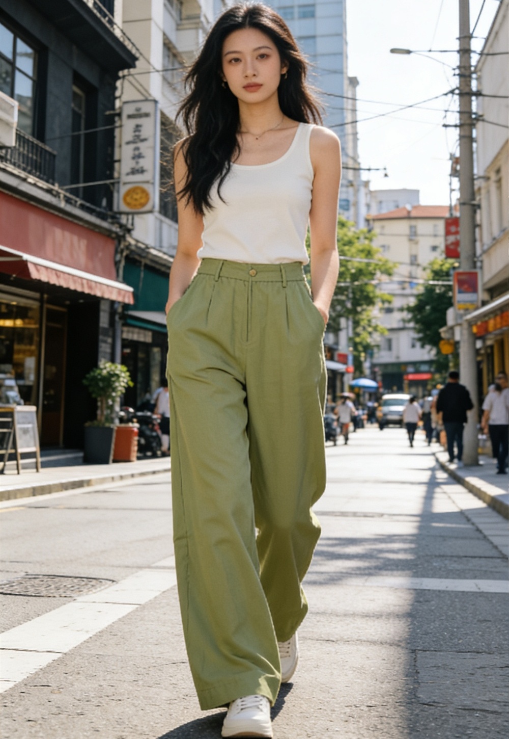 Small fellow slim Casual summer wide leg pants