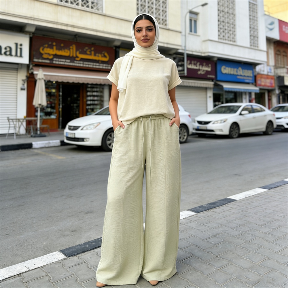 Casual high waist lazy thin wide leg pants for women