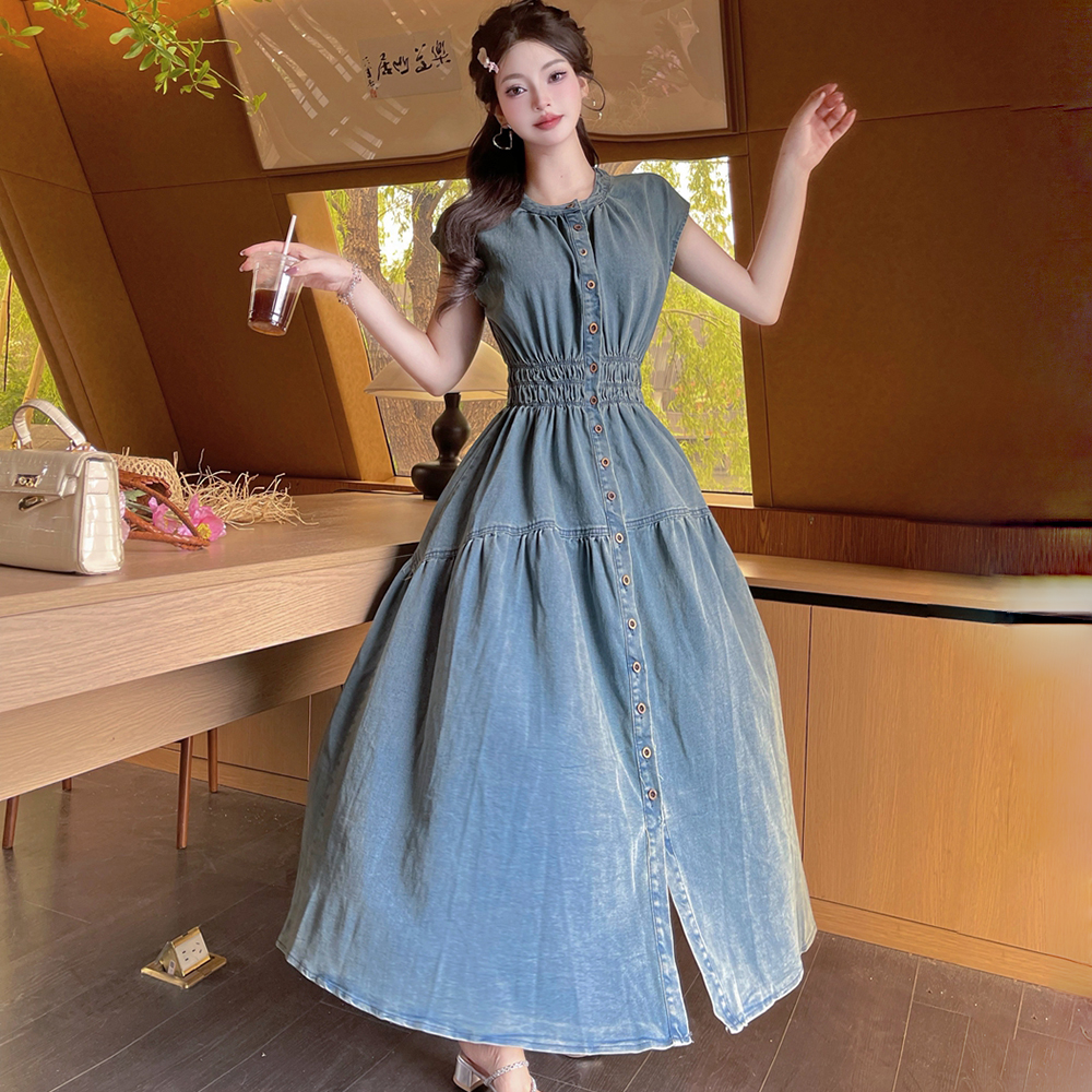 Denim sleeveless dress fashion dress for women