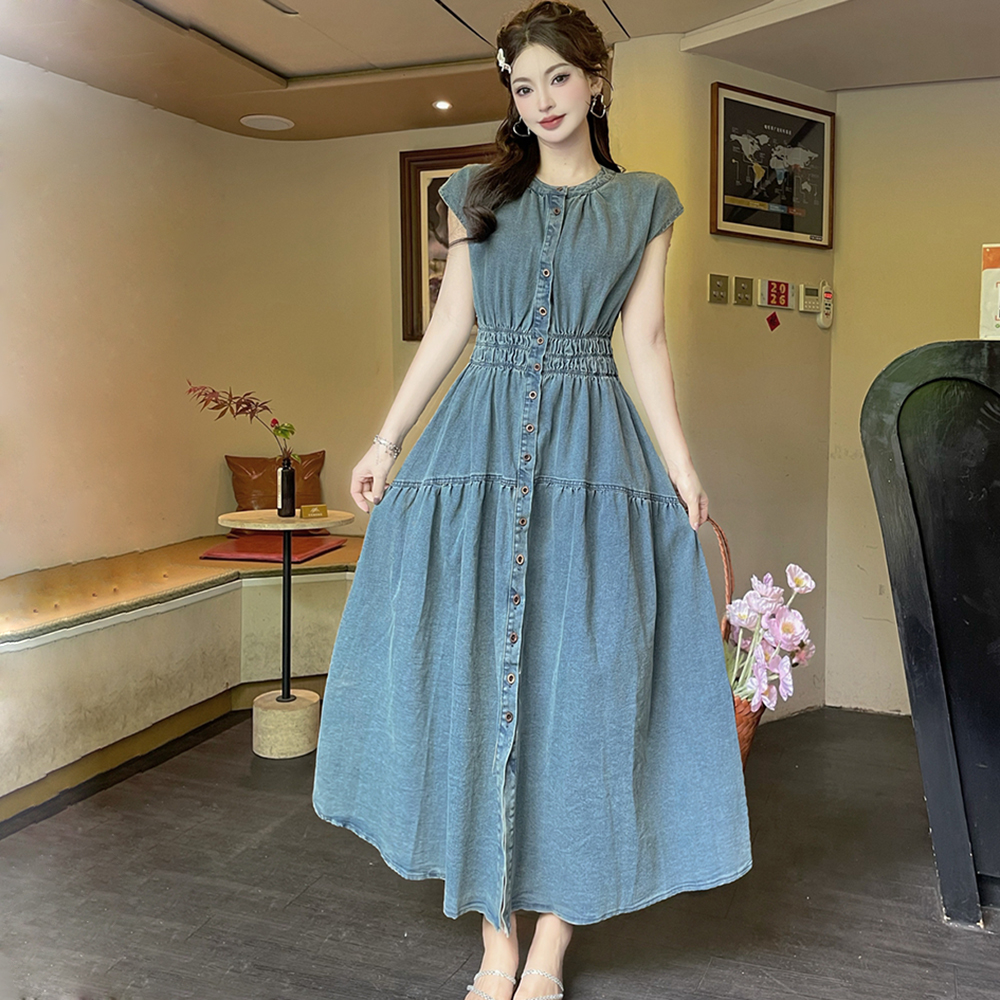 Denim sleeveless dress fashion dress for women