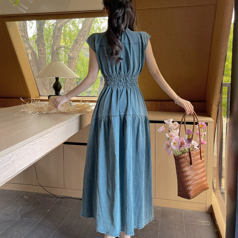 Denim sleeveless dress fashion dress for women