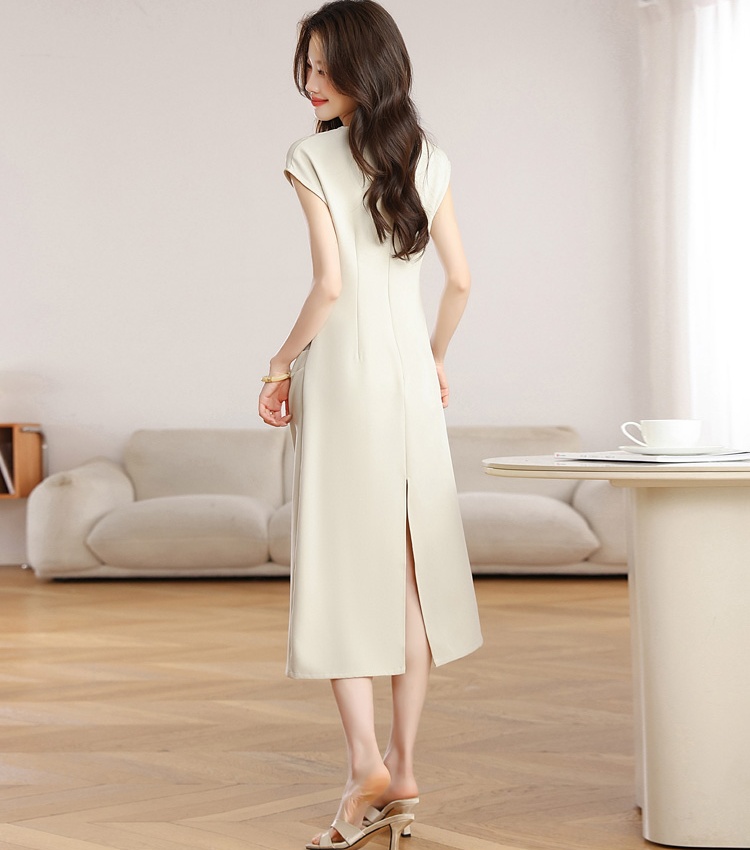 Temperament simple sleeveless France style Casual dress