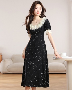 Long floral T-shirt short sleeve Casual dress for women