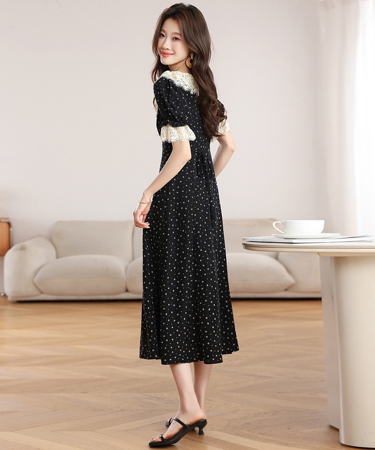 Long floral T-shirt short sleeve Casual dress for women