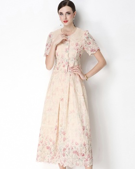 Fashion printing slim light luxury skirt a set