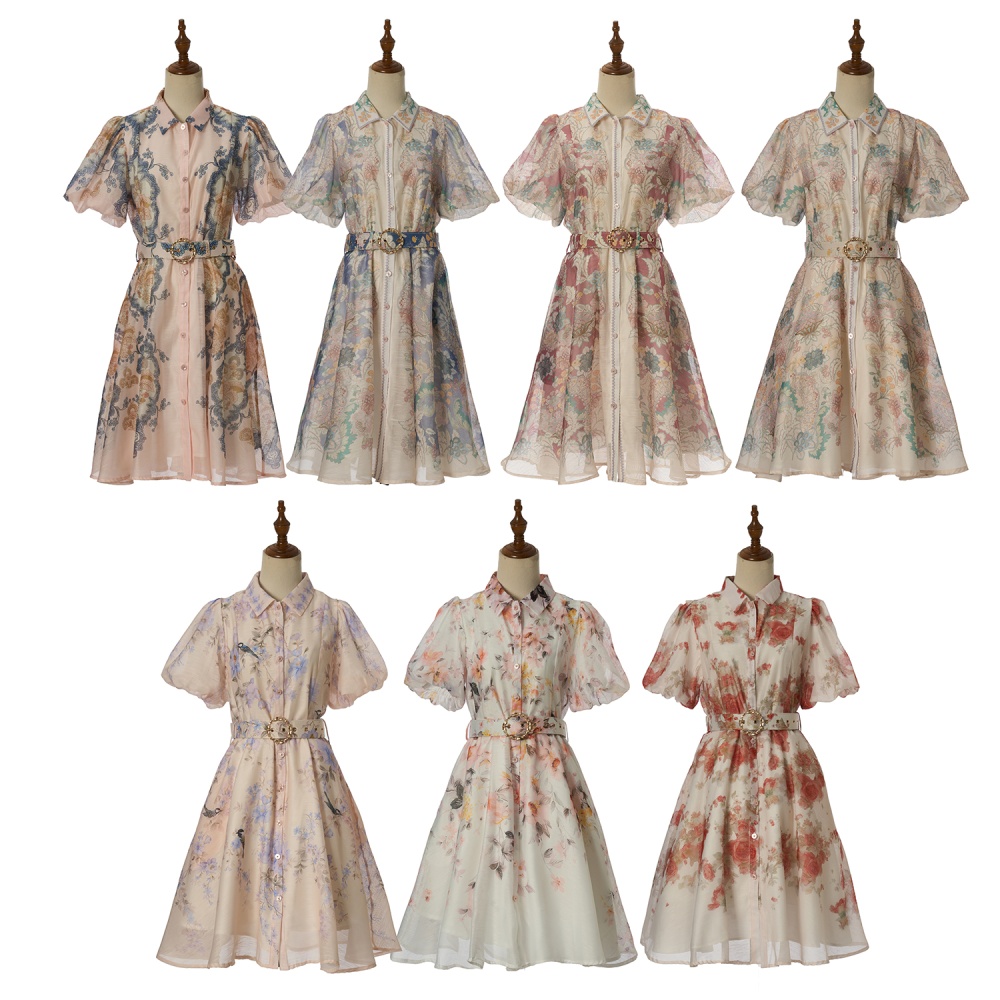 Colors pinched waist fashion short dress