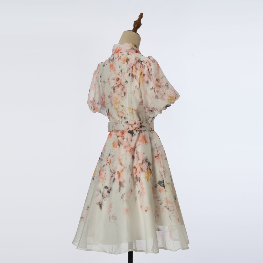 Colors pinched waist fashion short dress