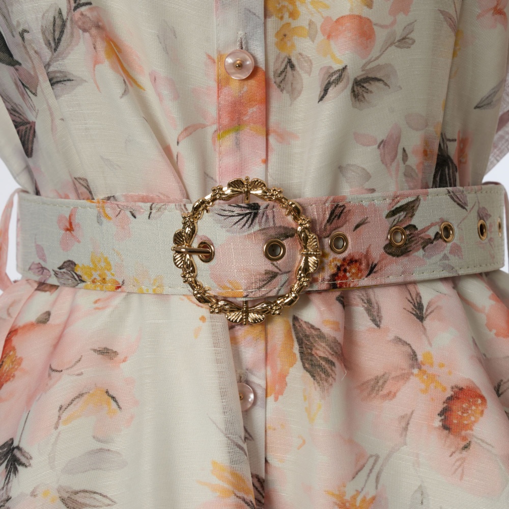 Colors pinched waist fashion short dress