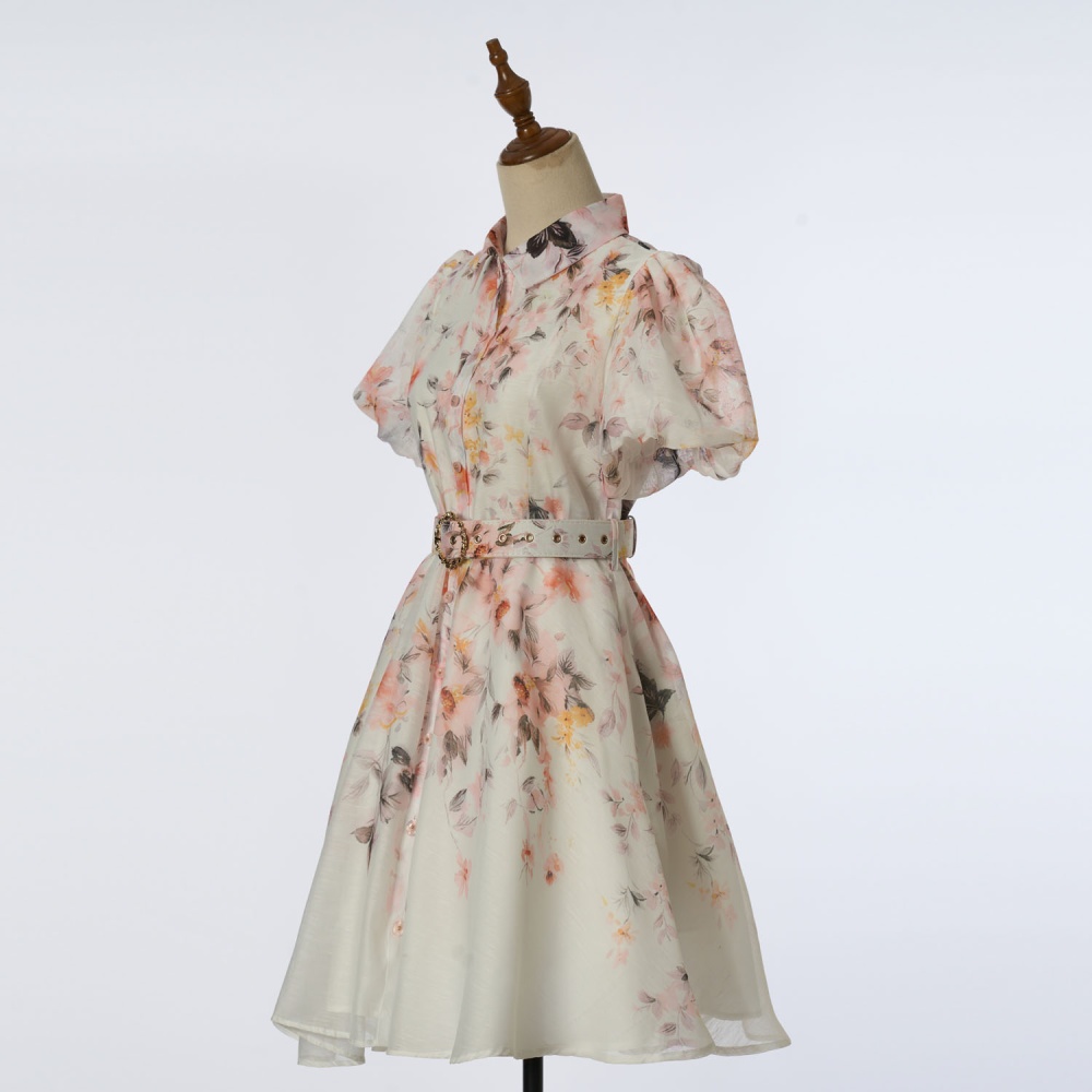 Colors pinched waist fashion short dress