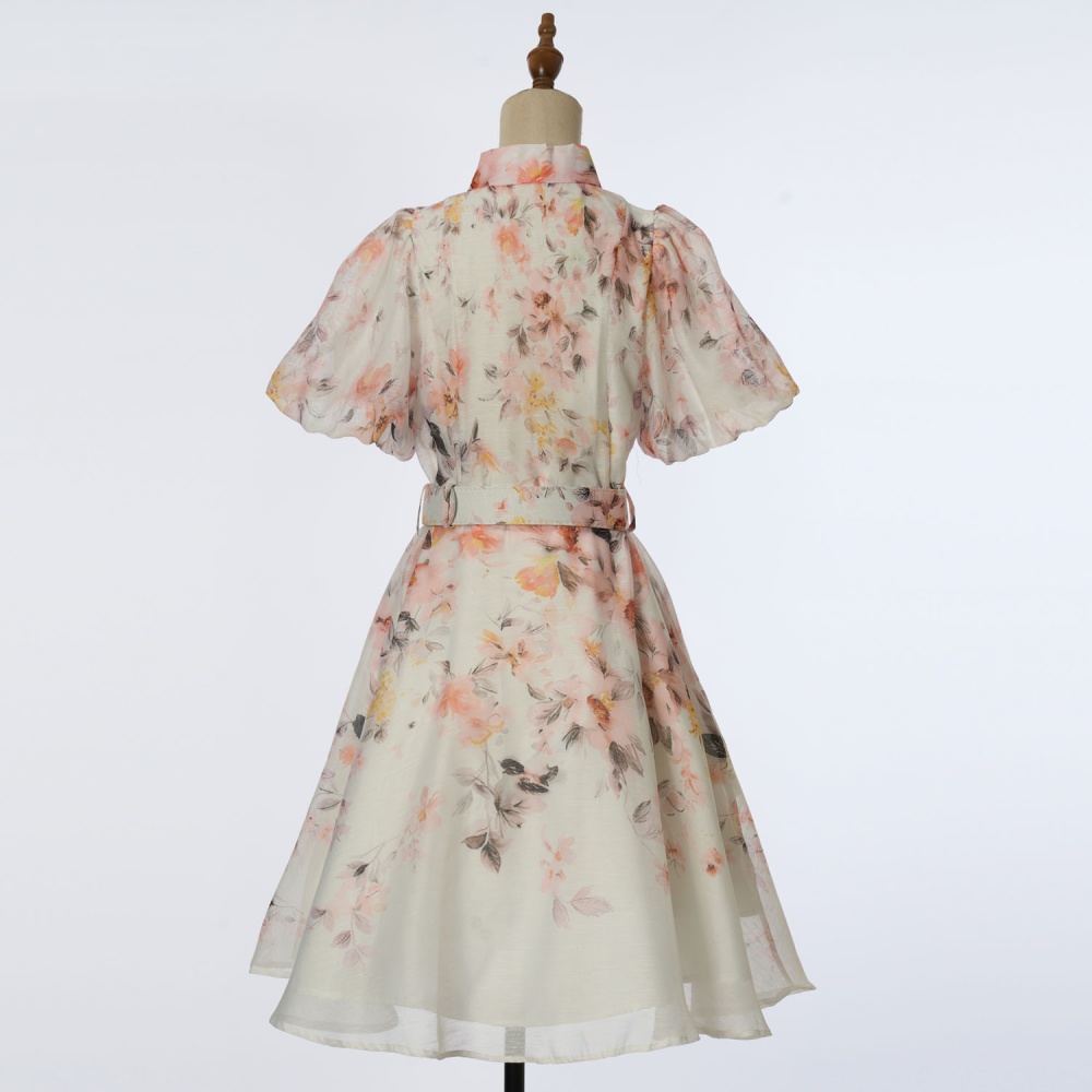 Colors pinched waist fashion short dress