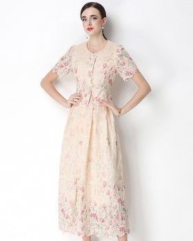 Light luxury embroidery fashion slim printing skirt a set