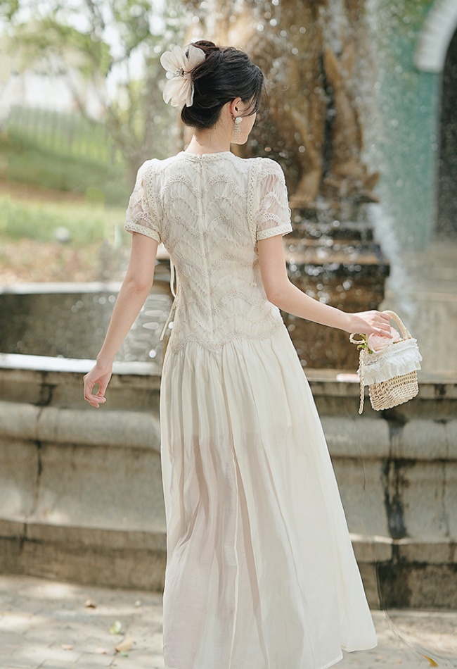 Temperament summer slim lace France style dress