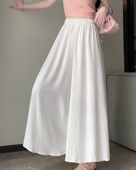 A-line fold high waist wide leg pants long fat skirt