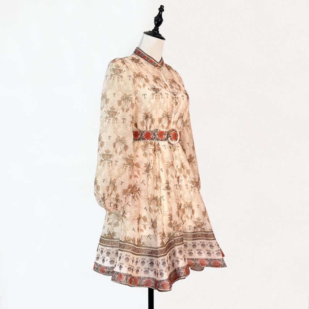 Cstand collar dress T-back 2pcs set for women