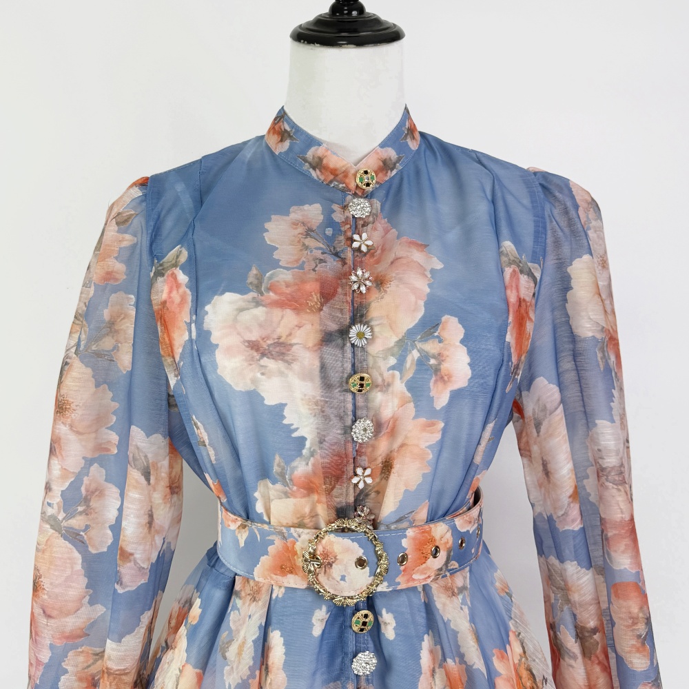 Cstand collar dress T-back 2pcs set for women