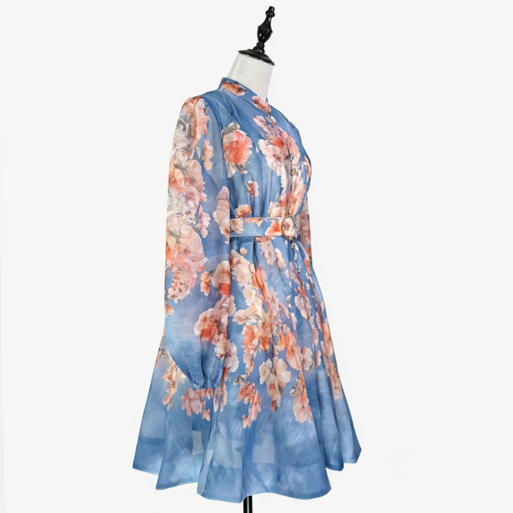 Cstand collar dress T-back 2pcs set for women