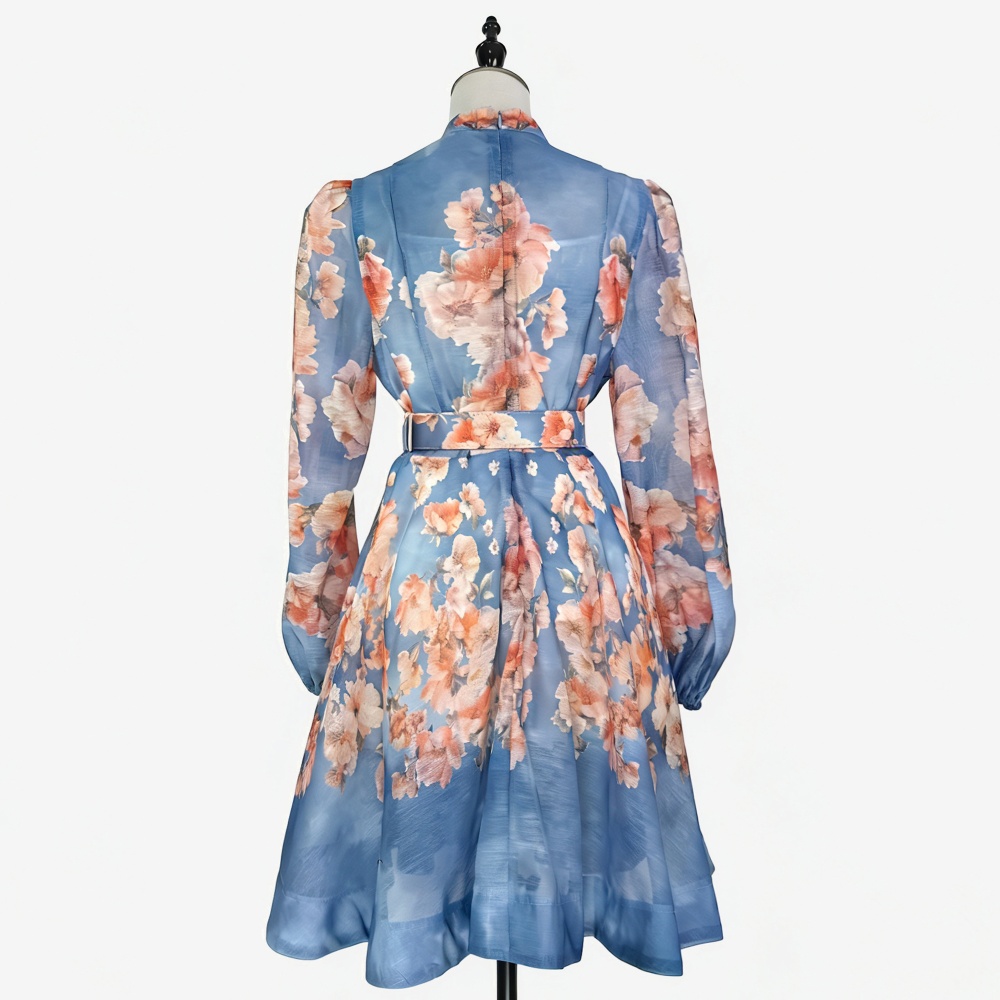 Cstand collar dress T-back 2pcs set for women