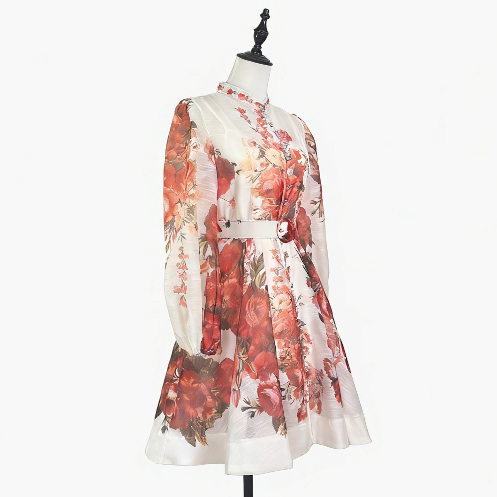 Cstand collar dress T-back 2pcs set for women