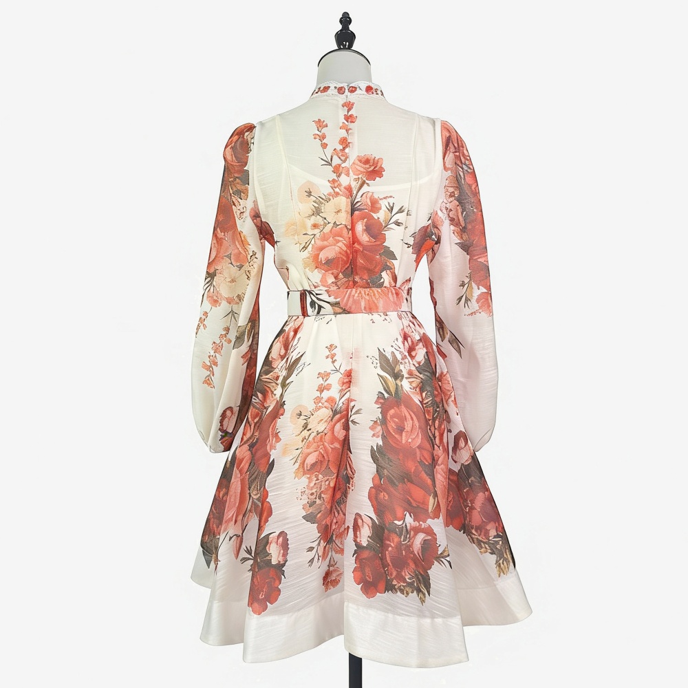 Cstand collar dress T-back 2pcs set for women