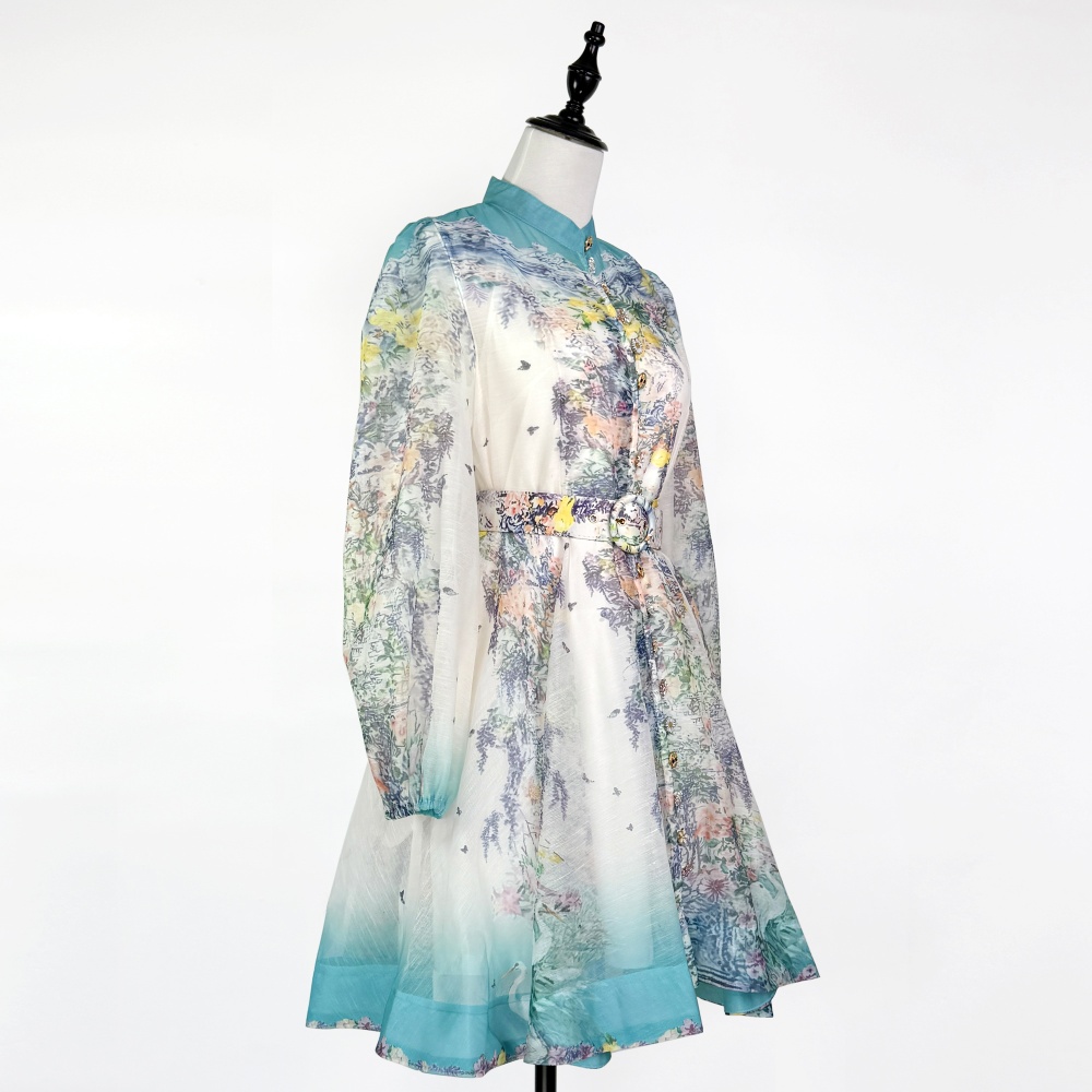 Cstand collar dress T-back 2pcs set for women