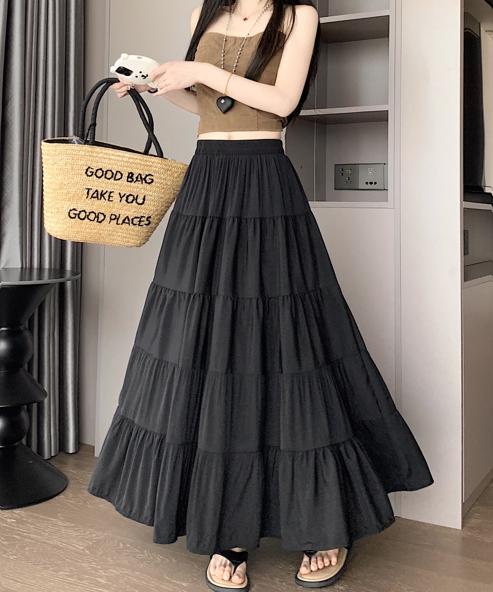 High waist spring and summer tender cake skirt for women