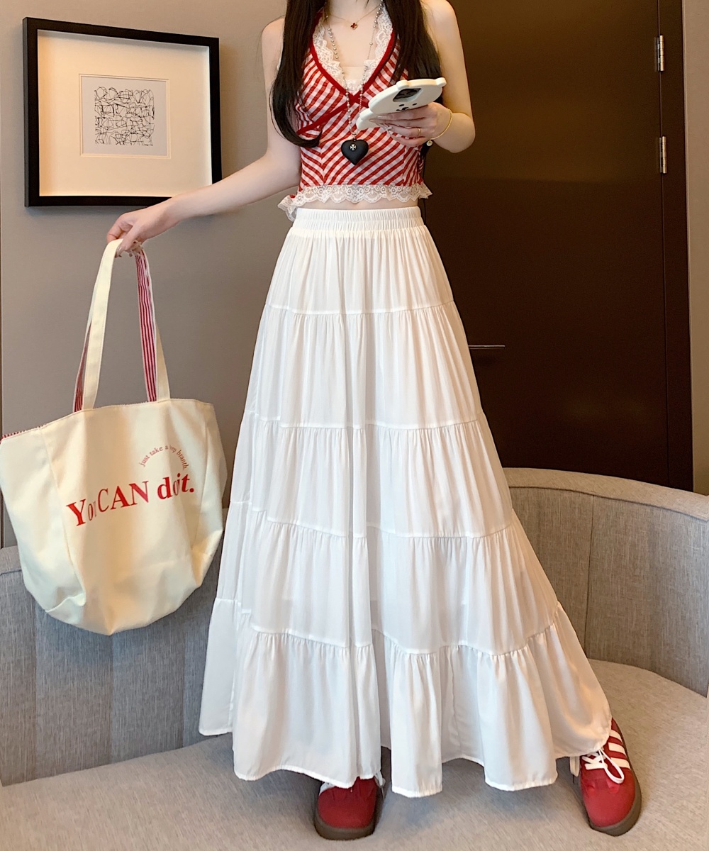 High waist spring and summer tender cake skirt for women