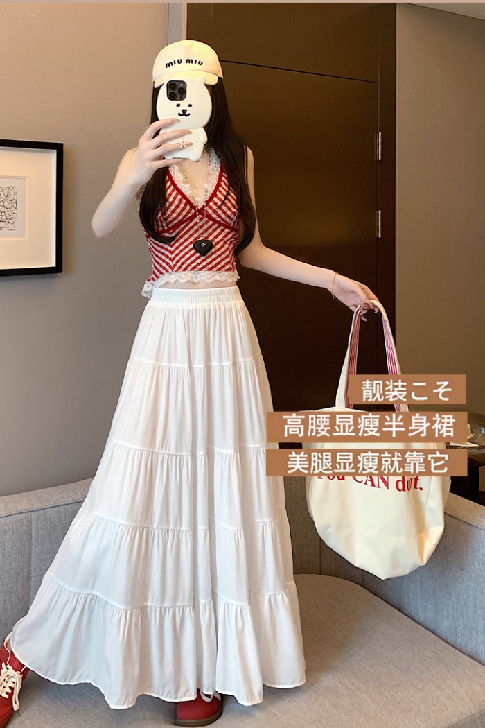High waist spring and summer tender cake skirt for women