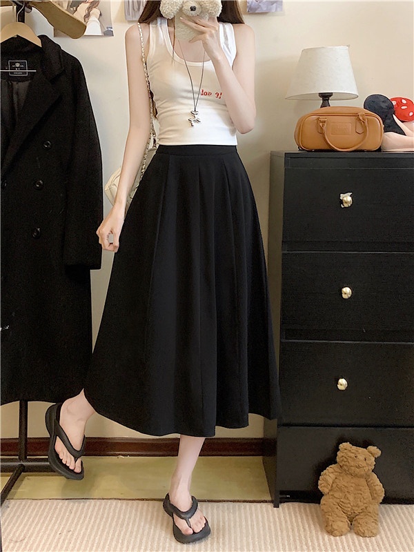 Large yard high waist spring and summer pleated skirt
