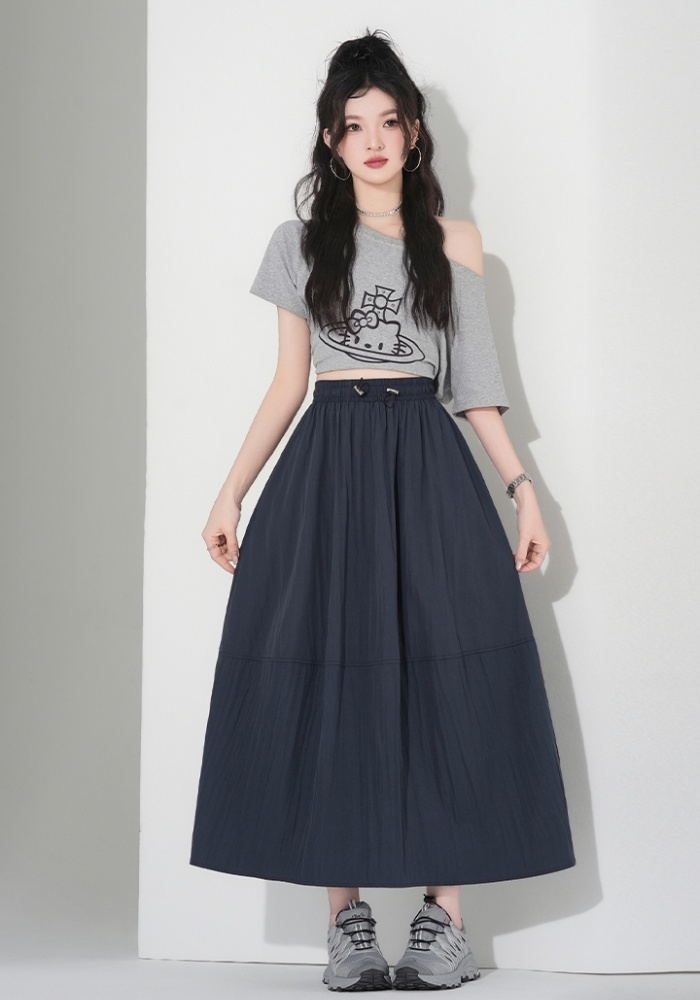 Fashion pocket lined Casual slim autumn skirt