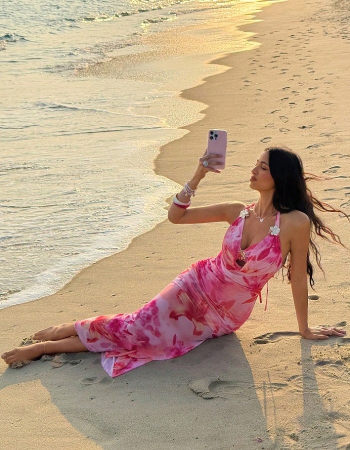 Summer flowers decoration romantic mesh dress for women