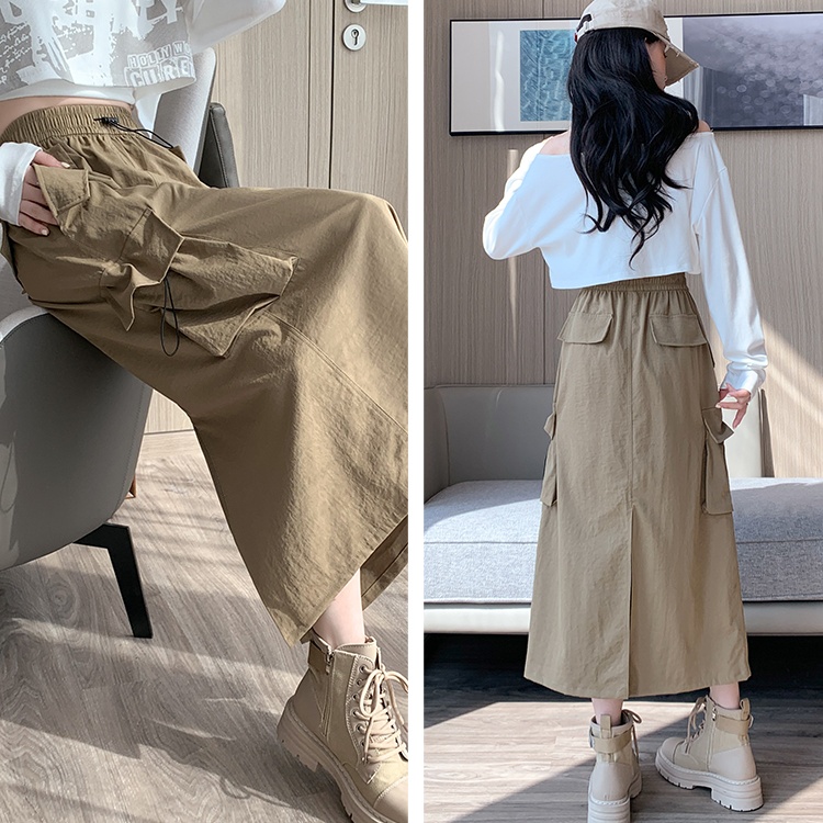 High waist skirt slit work clothing for women