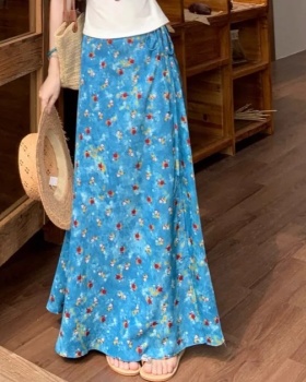 A-line spring skirt a slice France style long skirt for women