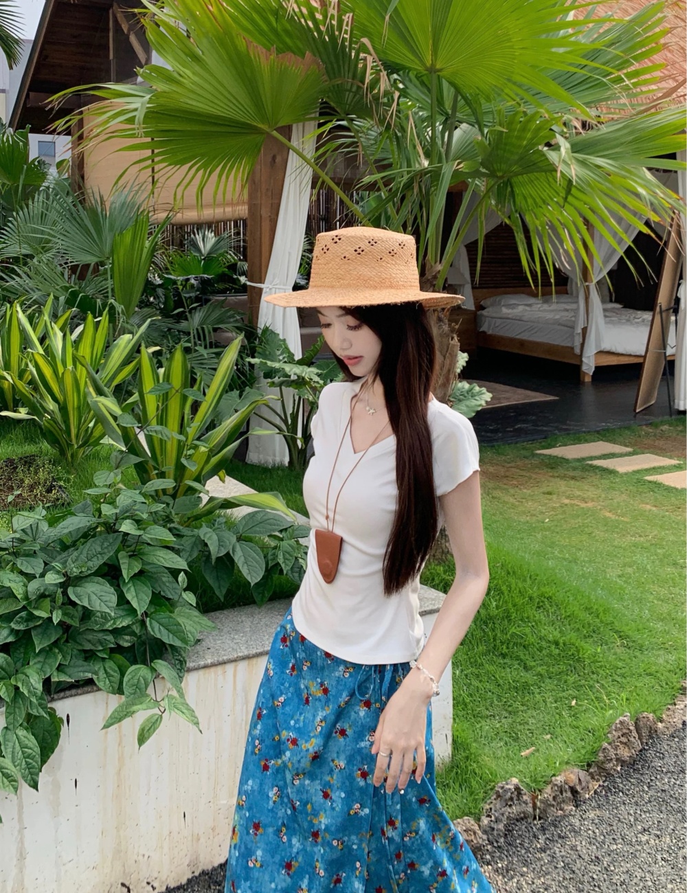 A-line spring skirt a slice France style long skirt for women