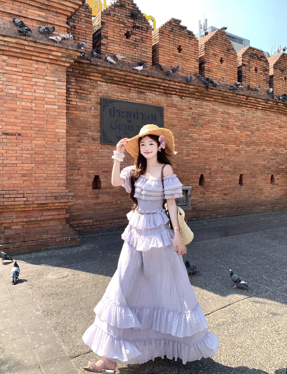 Lotus leaf edges tender tops tassels short skirt