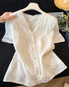 Thin summer small shirt lace tops for women